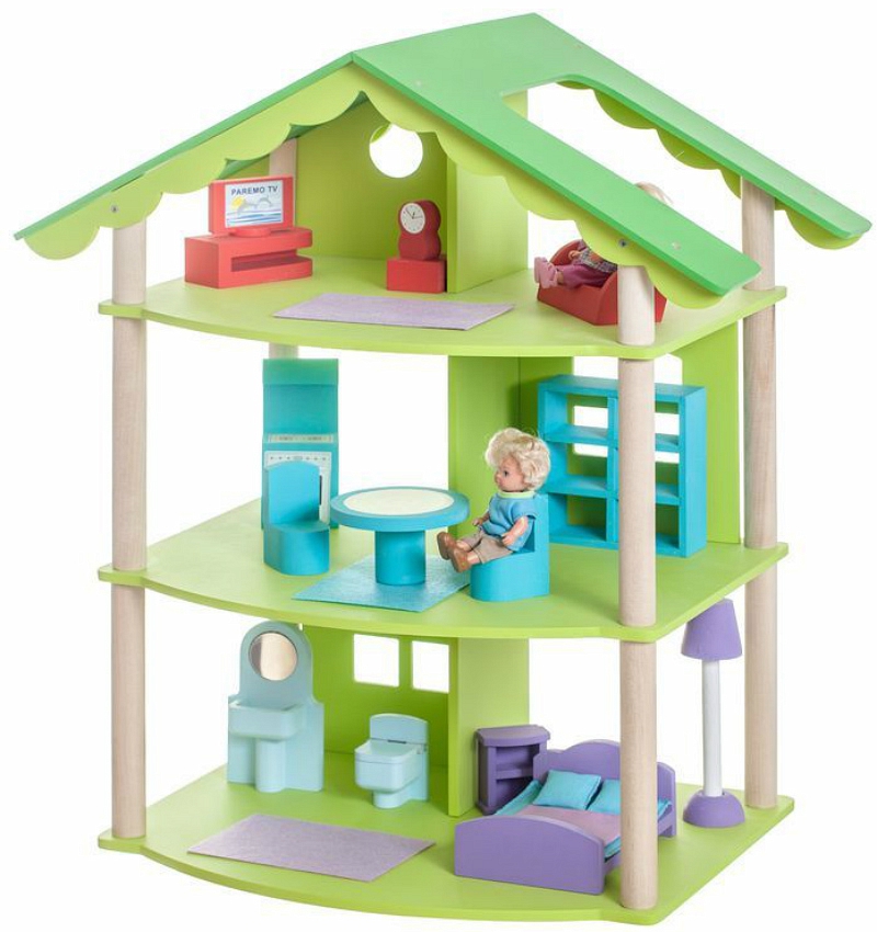 Кукольный домик – Фиолент, с мебелью 14 предметов  